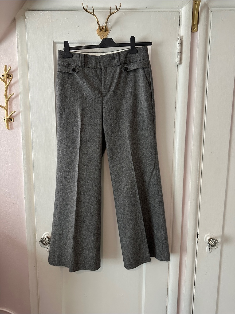 Banana Republic Gray Wide-Leg Dress Pants